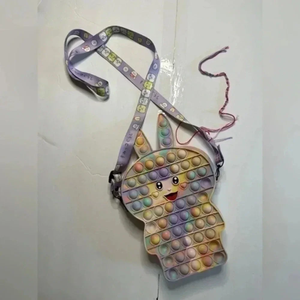 Pop It Bunny Crossbody Zip Bag 8”